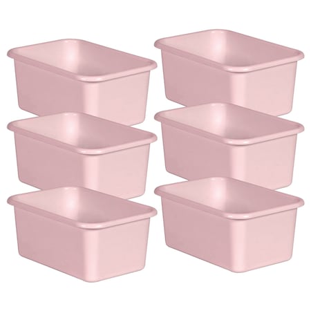 Storage Bin, Blush Pink, Plastic, 6 PK